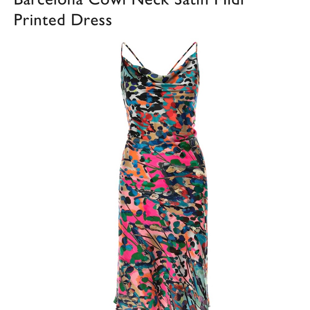 Roserry Barcelona Cowl Neck Satin Midi Dress - never worn